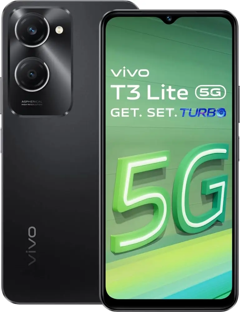 Vivo T3 Lite 5G: Sleek Majestic Black with 6GB RAM & 128GB Storage