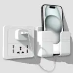 Versatile White Charging Stand and Organizer for Bedside and Office Devices