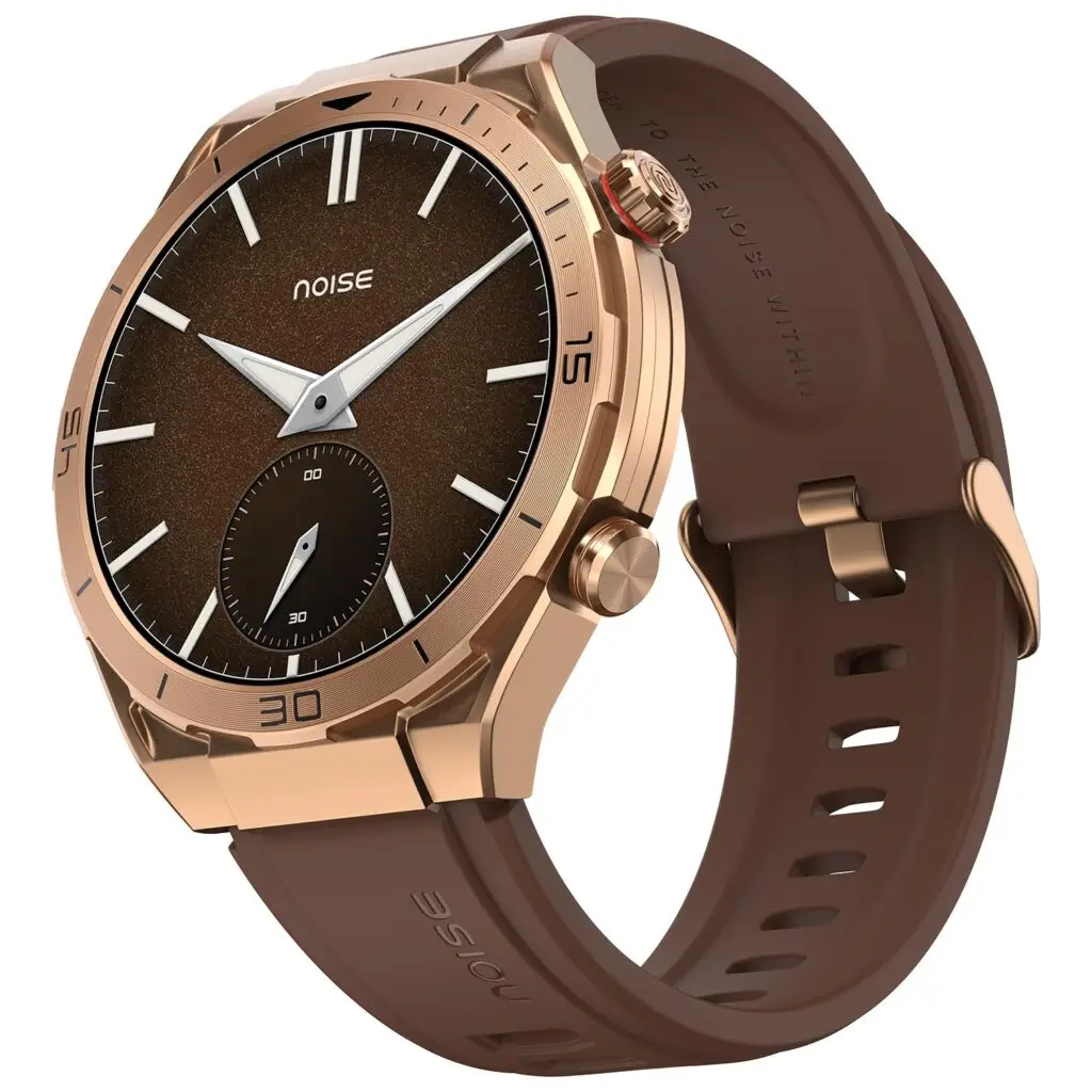 Vintage Brown Smartwatch: Sleek Metal Design, AMOLED Display, and 10-Day Battery