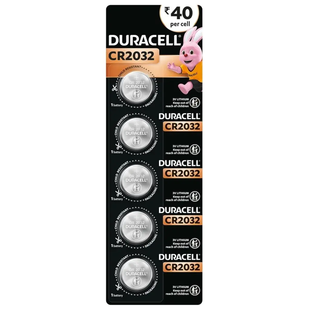 Duracell CR2032: Reliable Power for Keyfobs, Scales, Wearables, and Medical Devices - Pack of 5