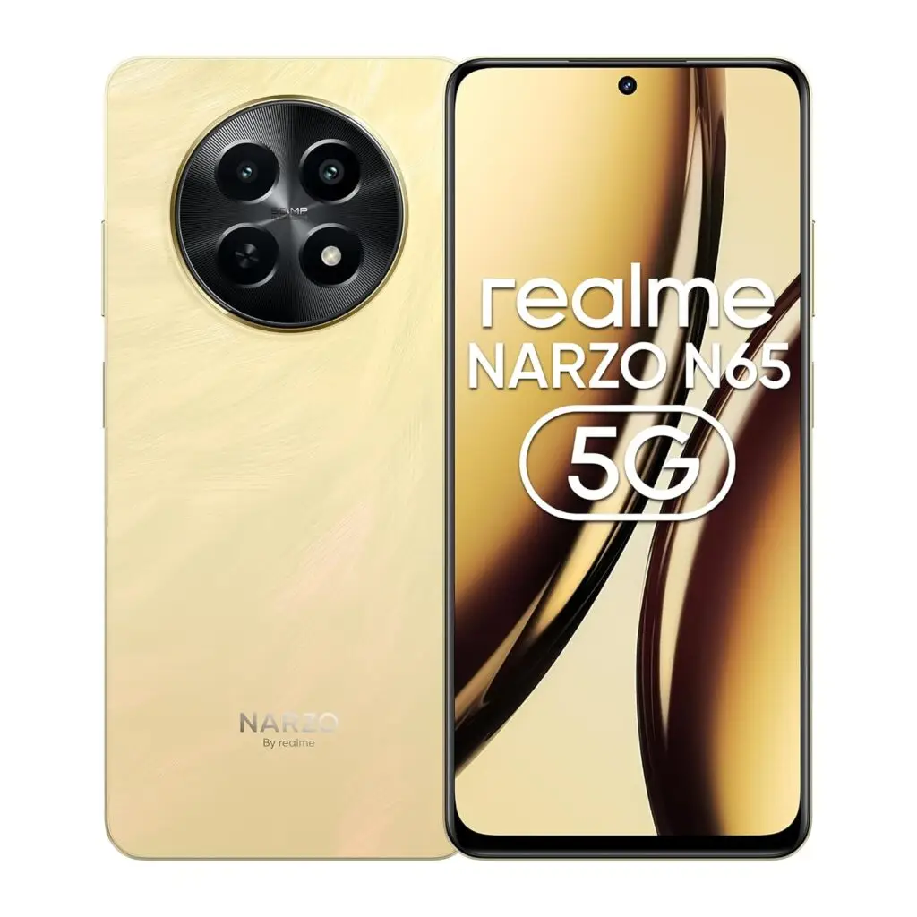 Realme NARZO N65 5G: Amber Gold Elegance with India's First D6300 Chipset & 120Hz Comfort Display