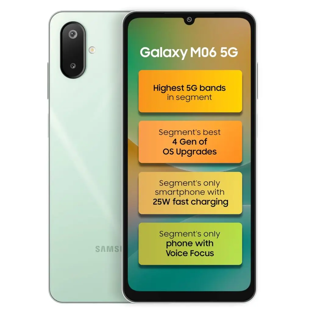 Samsung Galaxy M06 5G: Sage Green Powerhouse with 4GB RAM & 128GB Storage, 25W Charging (No...