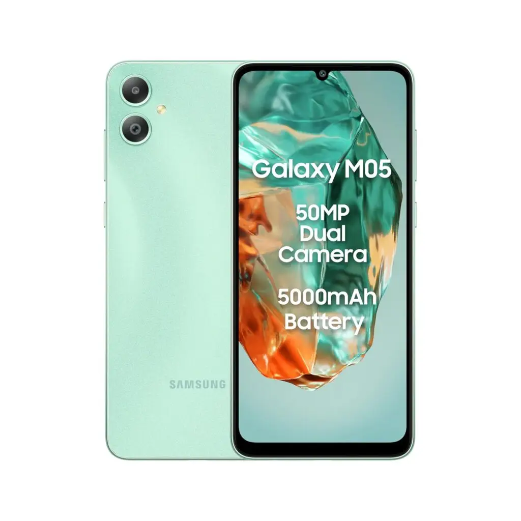 Samsung Galaxy M05: Mint Green Marvel with 50MP Camera & Long-Lasting Power